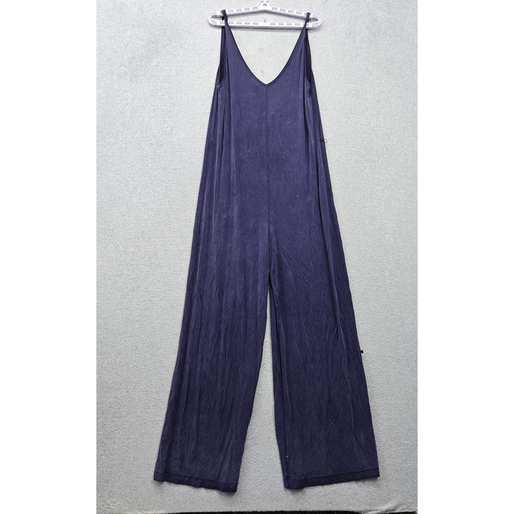 Lululemon Women Jumpsuit 8 Navy Blue Wide Leg Sleeveless V Neck 31" Inseam